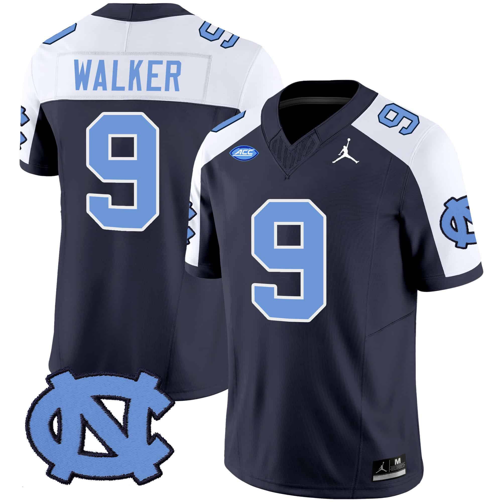 Men North Carolina Tar Heels #9 Walker Drak Blue 2024 Vapor Limited NCAA Jersey